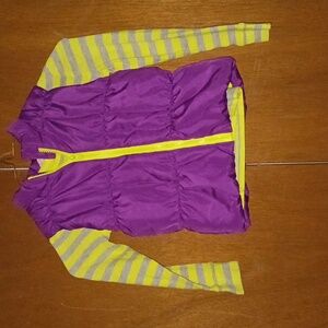 Purple Vest and Lime Green and Grey shirt set size 5